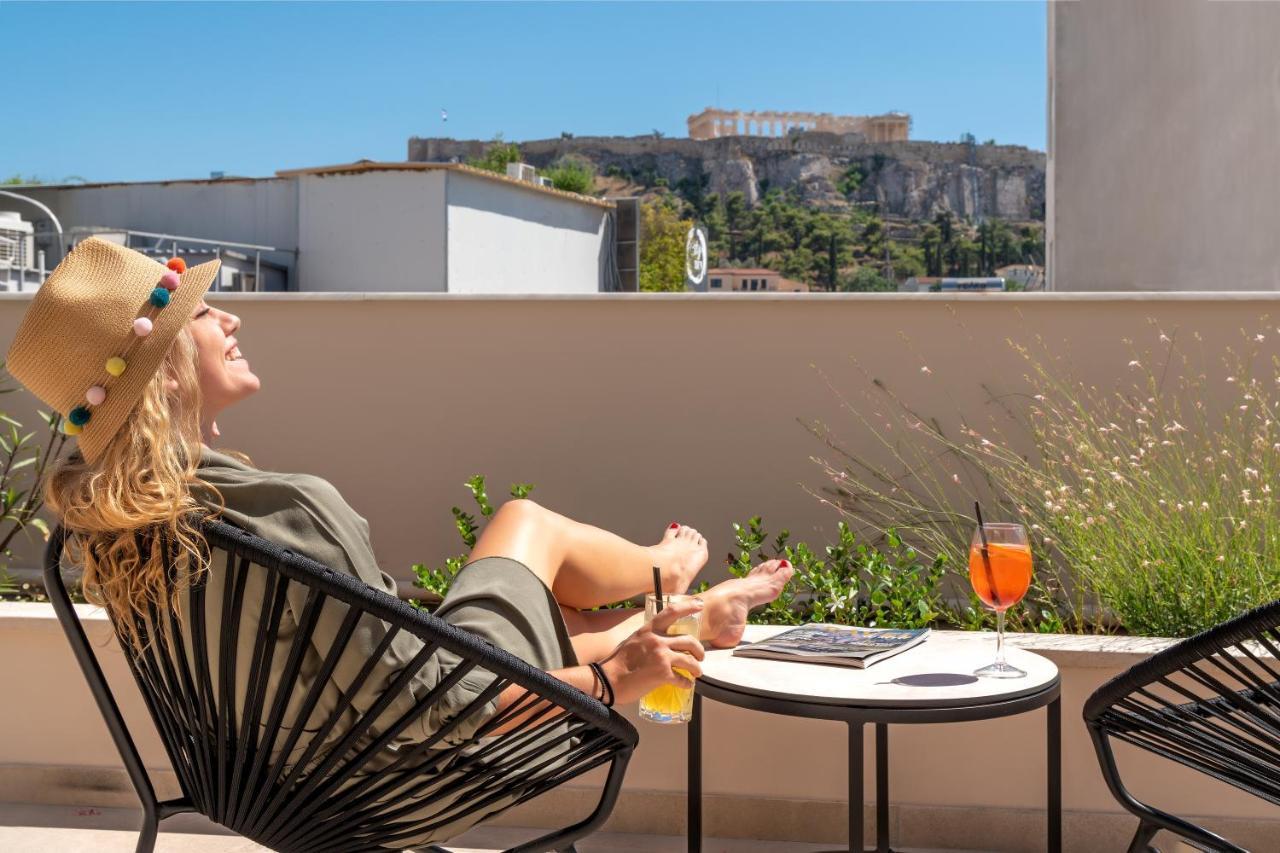 Hellenic Vibes Smart Hotel Atenas Exterior foto The view from the hotel